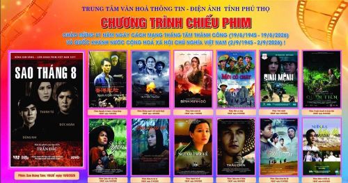 Các tác phẩm điện ảnh được giới thiệu trong đợt phim chào mừng 81 năm Cách mạng Tháng Tám và Quốc khánh 2.9 tại Phú Thọ