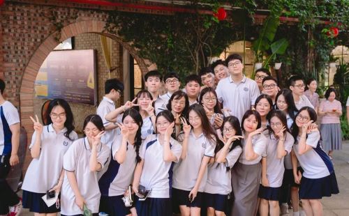 Học sinh Trường THPT Lương Thế Vinh (cơ sở Tân Triều, Hà Nội). Ảnh: Fanpage nhà trường
