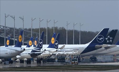 Máy bay của hãng hàng không Lufthansa tại sân bay ở Munich, Đức. Ảnh tư liệu - minh họa: AFP/TTXVN