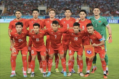 Đội hình ra sân của đội tuyển Việt Nam. Ảnh: Minh Quyết/TTXVN