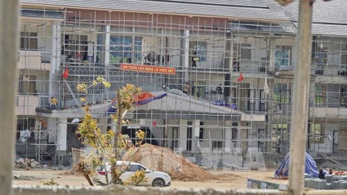 Các công trình trường nội trú liên cấp phấn đấu hoàn thành trước ngày 30/8 để đảm bảo phục vụ năm học 2026 - 2027. Ảnh: Mai Trang - TTXVN