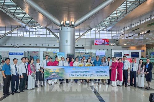 Lễ khai trương đường bay Cần Thơ - Đà Lạt tại sân bay quốc tế Cần Thơ ngày 19/8/2026. Ảnh: Thanh Liêm - TTXVN