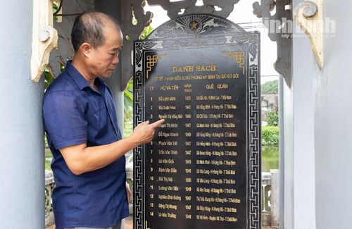 Danh sách các liệt sĩ hy sinh ngày 20/8/1966 khắc trên bia đá khu tưởng niệm.