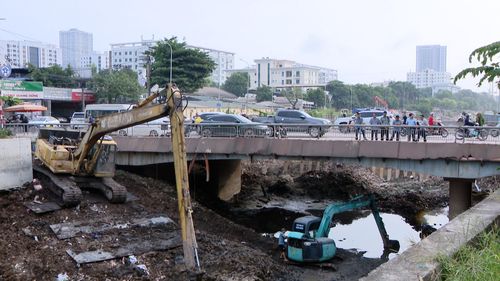 Khối lượng xây dựng tuyến kênh đã đạt khoảng 90%. Ảnh: Đỗ Bắc