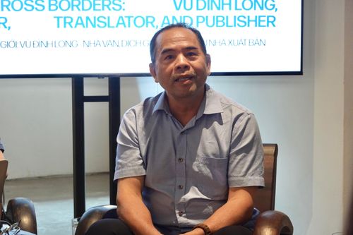 PGS.TS Ngô Văn Giá tại buổi trò chuyện về ông Vũ Đình Long. Ảnh: Phan Chi.