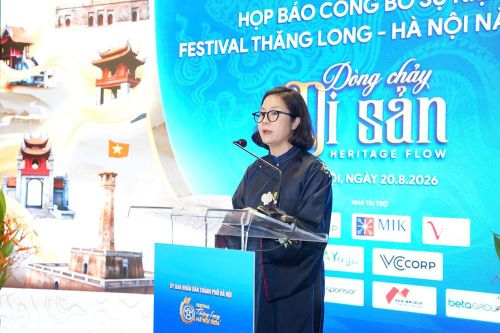 Phó Giám đốc Sở VHTTDL Hà Nội Lê Thị Ánh Mai chia sẻ tại Họp báo
