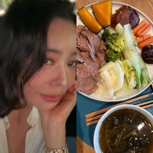 Lee Hye Young đăng tải trên trang cá nhân một bức ảnh về bữa ăn của mình.