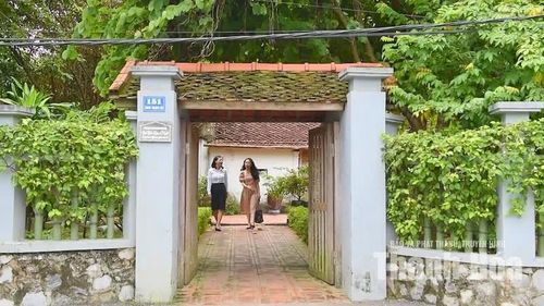 Bao quanh ngôi nhà là hàng rào với nhiều loại cây, tạo nên một không gian vừa xanh mát, vừa gợi nhớ hình ảnh những làng quê Bắc bộ và Bắc Trung bộ xưa.