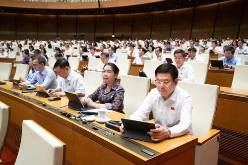  Các đại biểu Quốc hội tỉnh Gia Lai dự tại phiên thảo luận tại hội trường sáng 20-8. Ảnh: quochoi.vn 