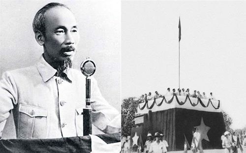 Chủ tịch Hồ Chí Minh đọc bản Tuyên ngôn độc lập trên Quảng trường Ba Đình. Ảnh tư liệu