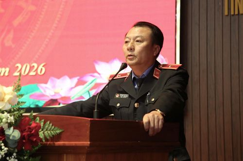Đồng chí Nguyễn Thành Minh, Viện trưởng Viện KSND tỉnh Lâm Đồng phát biểu khai mạc hội nghị