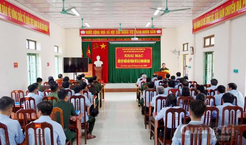 Quang cảnh khai mạc diễn tập chiến đấu phòng thủ xã Lệ Ninh năm 2026 - Ảnh: T.T