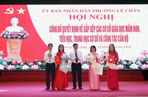 Địa bàn phường Lê Chân cũng thực hiện sắp xếp số lượng lớn trường học. Ảnh: Hoàng Tùng