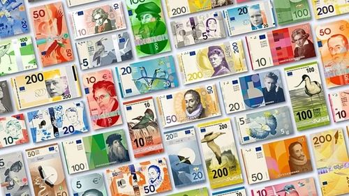 Ngân hàng Trung ương châu Âu (ECB) công bố thiết kế tiền giấy mới với thông điệp: Đừng vội loại bỏ tiền mặt. Ảnh: Euronews