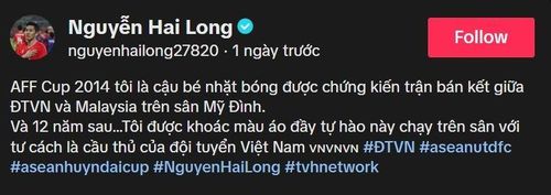 Bài đăng trên TikTok chính thức của Hai Long.