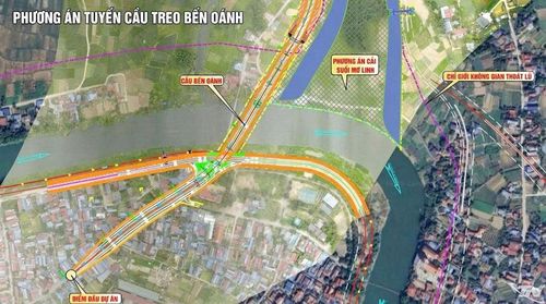 Phương án tuyến cầu treo Bến Oánh