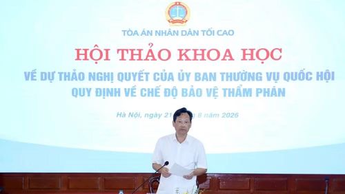 Phó Chánh án Tòa án nhân dân tối cao Nguyễn Văn Tiến. (Ảnh: MĐ)