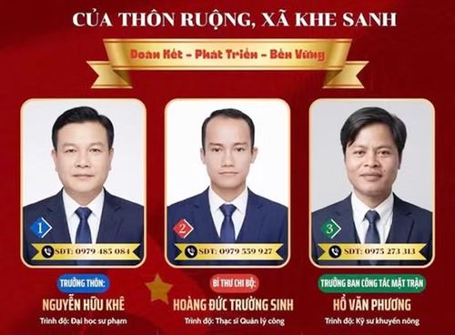 Nhân sự lãnh đạo thôn Ruộng, xã Khe Sanh có trình độ đại học và trên đại học. (Ảnh: Lâm Quang Huy)