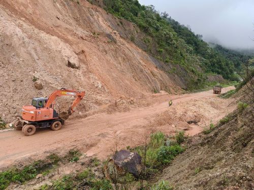 Vị trí sạt lở đã được khơi thông. Ảnh: CÔNG NHẬT
