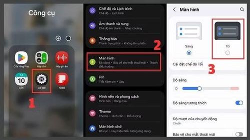Kích hoạt chế độ tối (Dark Mode)