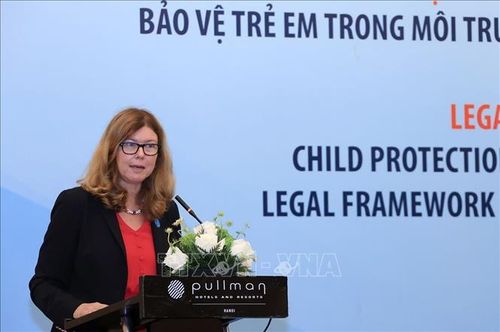 Trưởng đại diện Quỹ Nhi đồng Liên hợp quốc (UNICEF) tại Việt Nam Silvia Danailov phát biểu. Ảnh: Tuấn Anh/TTXVN