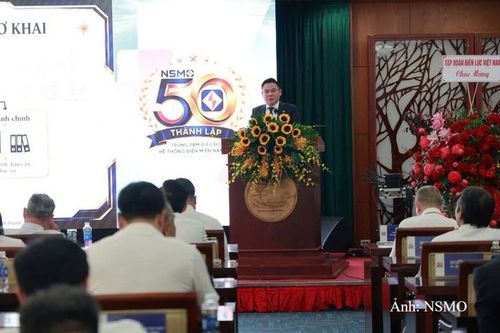 Ông Nguyễn Mạnh Tùng - Giám đốc Trung tâm Điều độ hệ thống điện miền Nam phát biểu tại lễ kỷ niệm.