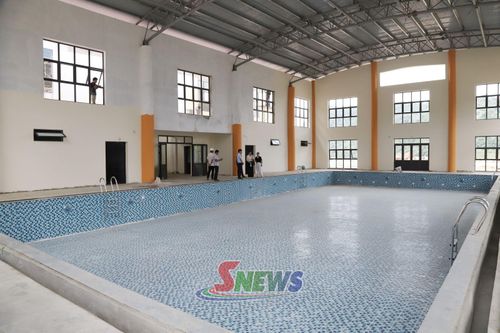 Bể bơi đa năng của Trường phổ thông nội trú Tiểu học và THCS Lóng Phiêng.