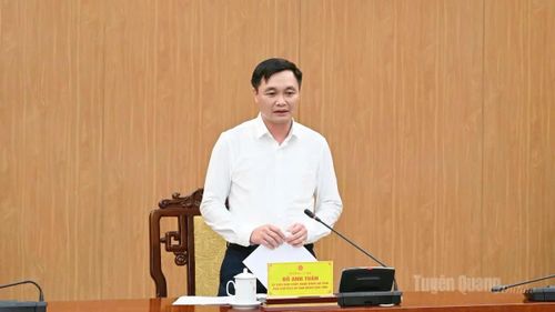 Đồng chí Đỗ Anh Tuấn, Ủy viên Ban Chấp hành Đảng bộ tỉnh, Phó Chủ tịch UBND tỉnh phát biểu kết luận cuộc họp.