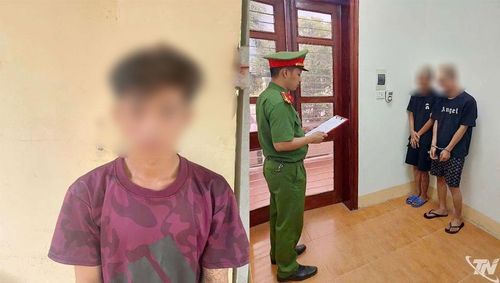 Đối tượng Nguyễn Xuân N (trái); Triệu Bảo L. và Dương Văn H (phải).