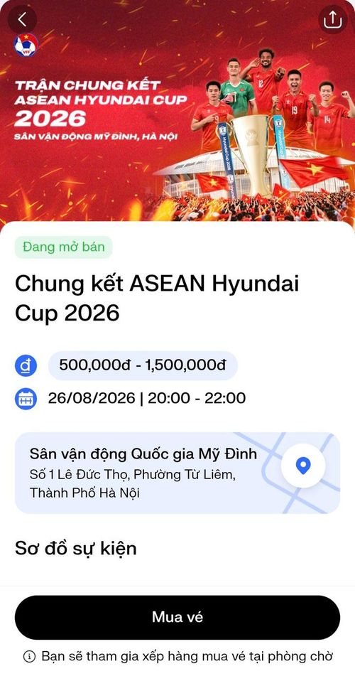 Ấn "mua vé" ở cuối màn hình. Ảnh chụp màn hình.