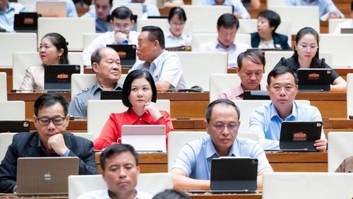Các ĐBQH dự phiên thảo luận sáng 21/8. Ảnh: Media Quốc hội