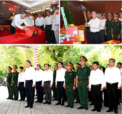 Tổng Bí thư, Chủ tịch nước Tô Lâm dâng hương tưởng niệm các Anh hùng liệt sĩ tại Công viên Lê Thị Riêng, chiều 17-7-2026. Ảnh: VIỆT DŨNG