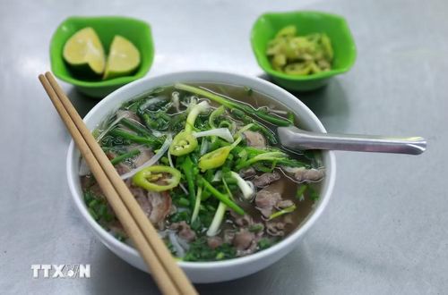 Phở Hà Nội trở thành Di sản Văn hoá phi vật thể quốc gia. (Ảnh: Quốc Khánh/TTXVN)