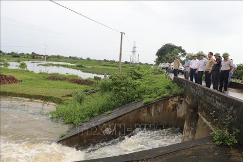 Trạm bơm Ngọc thức, xã Thọ Ngọc đang vận hành 4/5 máy vào lúc 7h45 ngày 21/8/26, tiêu nước dân sinh và nước đệm.