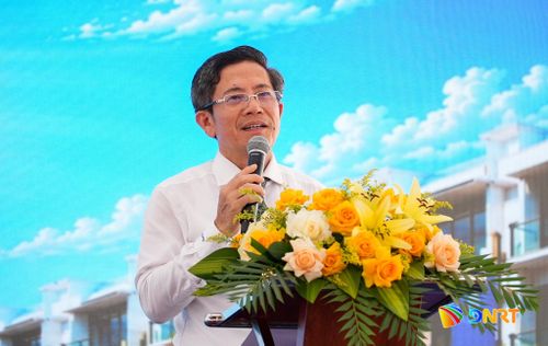 Phó Chủ tịch UBND thành phố Trần Nam Hưng phát biểu tại lễ khánh thành dự án. Ảnh: HỒ QUÂN