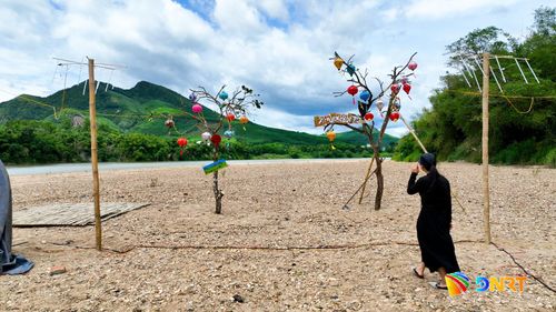 Ngoài những vườn cây trái, du khách còn có thể dạo chơi trên bãi bồi sông Thu Bồn. Ảnh: HOÀNG ĐẠO