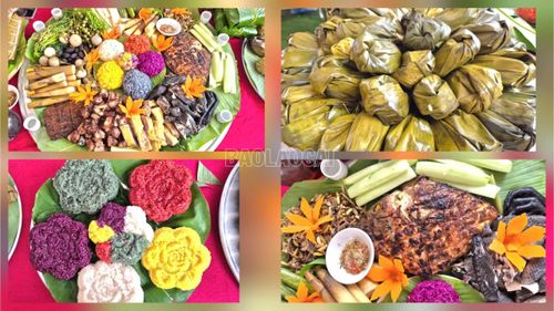 Không gian ẩm thực tạo ấn tượng với hoạt động gói bánh, trưng bày các loại bánh và xôi truyền thống của đồng bào Thái trong các ngày lễ, Tết.