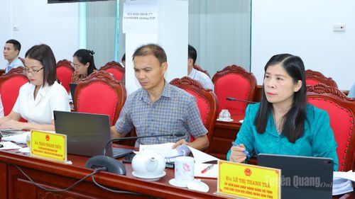 Đồng chí Lê Thị Thanh Trà, Ủy viên BCH Đảng bộ tỉnh, Phó Chủ tịch HĐND tỉnh và đại biểu dự họp.