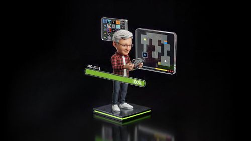 Mô hình 3D minh họa NVIDIA AVO đạt 100% trên ARC-AGI-3, thể hiện khả năng của kiến trúc agent tổng quát trong xử lý tác vụ dài hạn. (Ảnh: Terry Chen)