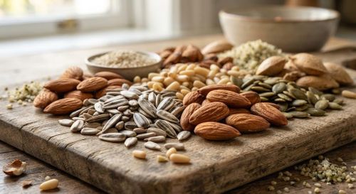 Các loại hạt chứa nhiều kẽm. Ảnh minh hoạ AI.