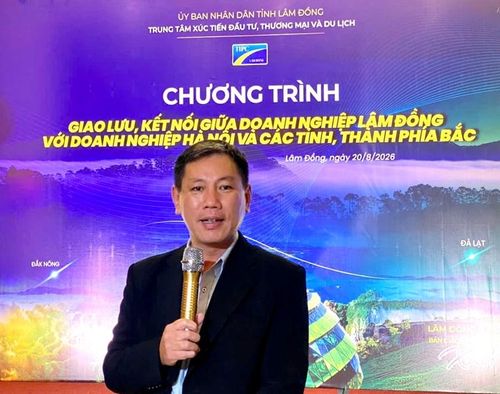 Ông Nguyễn Linh Vũ, Phó Giám đốc Trung tâm Xúc tiến Đầu tư, Thương mại và Du lịch tỉnh Lâm Đồng phát biểu