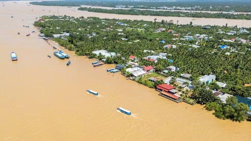 Cù lao Thới Sơn nhìn từ trên cao (Ảnh: MỸ HÀ)