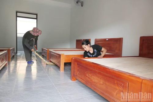 Khu nhà lưu trú học sinh đã hoàn thành, sẵn sàng đón học sinh trong năm học mới.