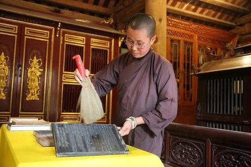 Mộc bản chùa Vĩnh Nghiêm. (Ảnh TGCC)