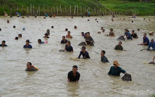 Khi hiệu lệnh bắt đầu vang lên, các nơm thủ vào khu vực thi đấu. Ảnh: Kim Long