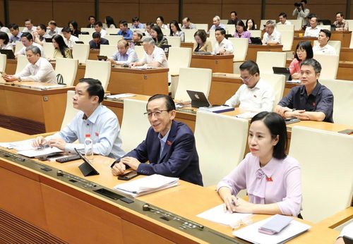Các đại biểu tham gia biểu quyết thông qua Luật Dầu khí (sửa đổi).