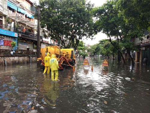 Hàng loạt dự án chống ngập đang được Hà Nội triển khai. Ảnh: TH