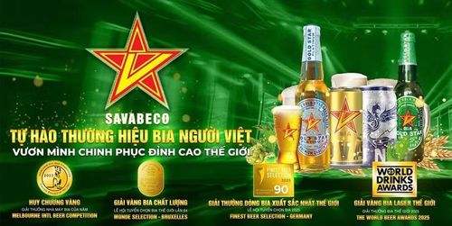 Sản phẩm bia SAVABECO đã mang về nhiều giải thưởng quốc tế.
