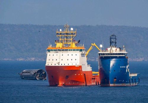 Tầng trên của tên lửa Starship bất ngờ đáp xuống vùng biển đảo Giáng Sinh. Ảnh: Mạng xã hội