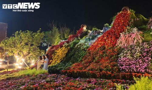Đến với lễ hội bất kể ngày hay đêm, du khách như bước vào một thiên đường hoa đầy sắc màu. 